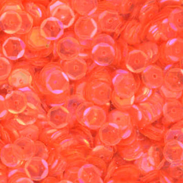 6mm Slightly Cupped Iridescent Orange
