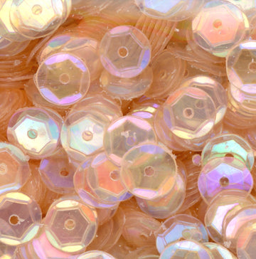 6mm Slightly Cupped Iridescent Ivory Peach
