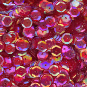 6mm Slightly Cupped Iridescent Red