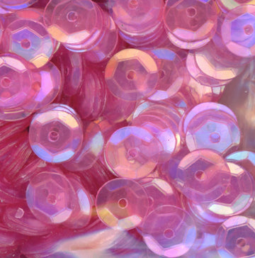 6mm Slightly Cupped Iridescent Light Fuchsia