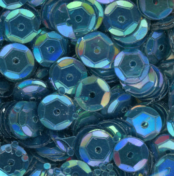 6mm Slightly Cupped Iridescent Wild Peacock