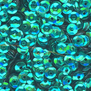 5mm Slightly Cupped Metallic Emerald Green