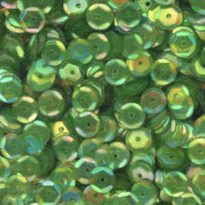 6mm Slightly Cupped Iridescent Dk Chartreuse 100 Grams