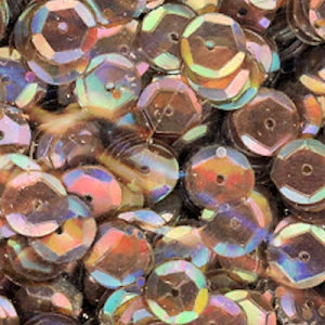 8mm Slightly Cupped Iridescent Dark Brown