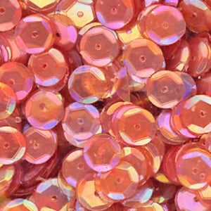 8mm Slightly Cupped Iridescent Light Burnt Orange