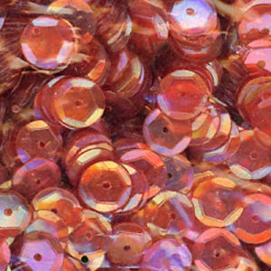 8mm Slightly Cupped Iridescent Burnt Orange