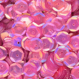 8mm Slightly Cupped Iridescent Light Fuchsia