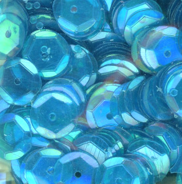 8mm Slightly Cupped Iridescent Dk Ocean Blue Green