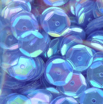 8mm Slightly Cupped Iridescent Cornflower Blue