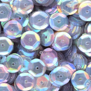 8mm Slightly Cupped Iridescent Light Gray