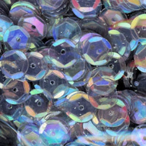 8mm Slightly Cupped Iridescent Gray