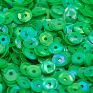 5mm Slightly Cupped Opaque Iridescent Bright Green