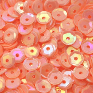5mm Slightly Cupped Opaque Iridescent Peach