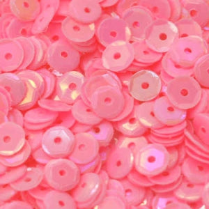 5mm Slightly Cupped Opaque Iridescent Pink