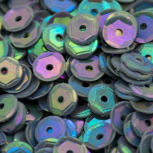 5mm Slightly Cupped Opaque Iridescent Gray