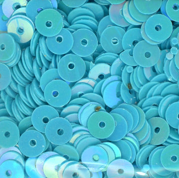 5mm Flat Opaque Iridescent Medium Turquoise