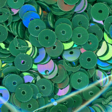 5mm Flat Opaque Iridescent Christmas Green 100 Grams