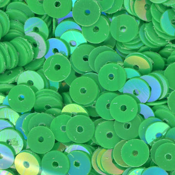 5mm Flat Opaque Iridescent Bright Green 100 Grams