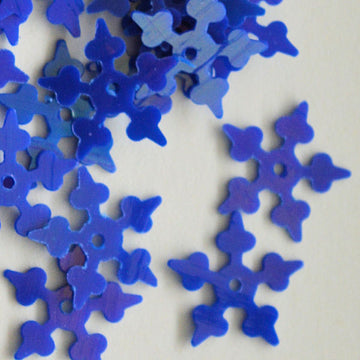 10mm Opaque Iridescent Starflake Peacock Blue