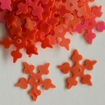 10mm Opaque Iridescent Starflake Orange Flame