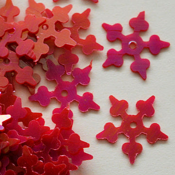 10mm Opaque Iridescent Starflake Red