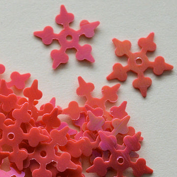 10mm Opaque Iridescent Starflake Watermelon