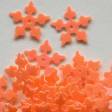 10mm Opaque Iridescent Starflake Orange
