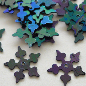 10mm Opaque Iridescent Starflake Black