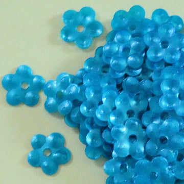 5mm Satin Flower Turquoise 100 grams