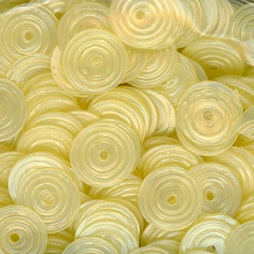 8mm Circle Satin Pale Yellow