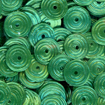 8mm Circle Satin Emerald Green 100 grams