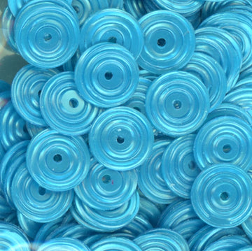 8mm Circle Satin Turquoise 100 grams