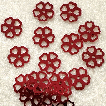 10mm Metallic Heart Flower 100 Grams