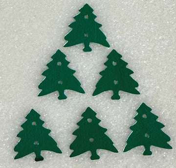 Christmas Trees Metallic Green
