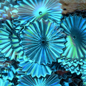 16mm Metallic Sunburst Turquoise