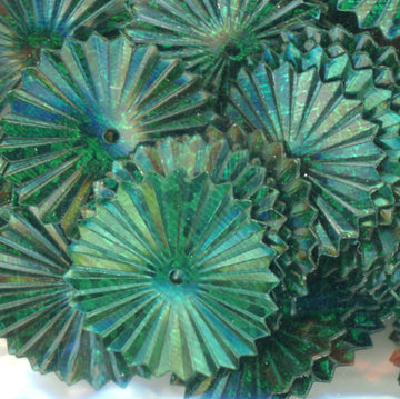 16mm Hologram Sunburst Dark Green