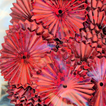 16mm Hologram Sunburst Red