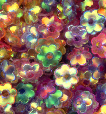 6mm Cupped Flower Crystal Iris Mix