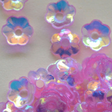 6mm Cupped Flower Crystal Iris Bubblegum