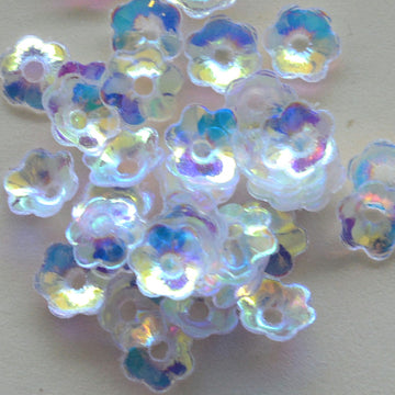 6mm Cupped Flower Crystal Iris Clear AB