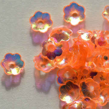 6mm Cupped Flower Crystal Iris Clementine 100 Grams