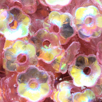 6mm Cupped Flower Crystal Iris Pinkadilly Circus 100 Grams
