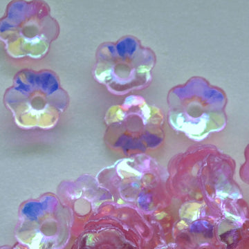 6mm Cupped Flower Crystal Iris Posh Pink 100 Grams