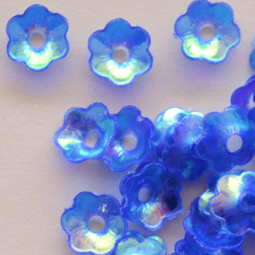 6mm Cupped Flower Crystal Iris Blue Lagoon 100 Grams