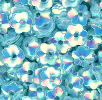 6mm Cupped Flower Crystal Opaque Oceanside