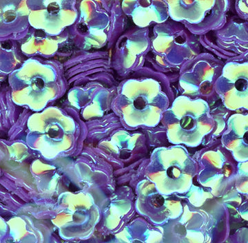 6mm Cupped Flower Crystal Opaque Ultraviolet 100 Grams