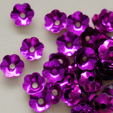 6mm Cupped Flower Metallic Orchid