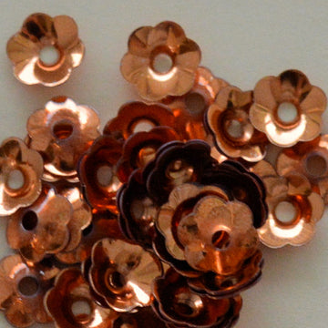 6mm Cupped Flower Metallic Lt. Aztec Gold