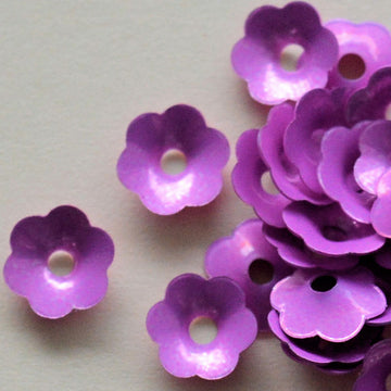6mm Cupped Flower Metallic Playful Pink