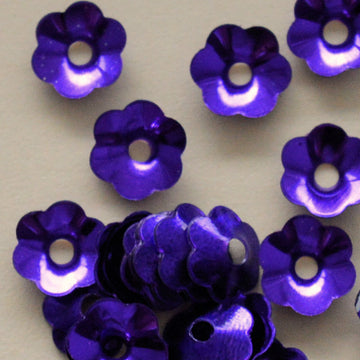 6mm Cupped Flower Metallic Flower Grape 100 Grams